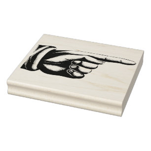 Sello De Caucho Dedo del vintage que señala a la derecha