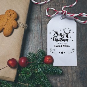 Sello De Caucho Deer Merry Christmas with love, Couple Tag