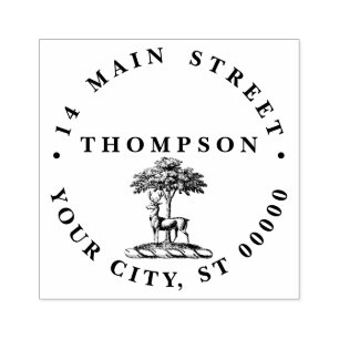 Sello De Caucho Deer Stag por Tree Heraldic Escudo Emblem