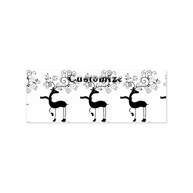 Sello De Caucho Deer Thunder_Cove, Navidades con manto de búfalo (Impresión)