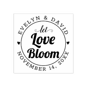 Sello De Caucho Dejemos que el amor florezca, boda de cita y nombr