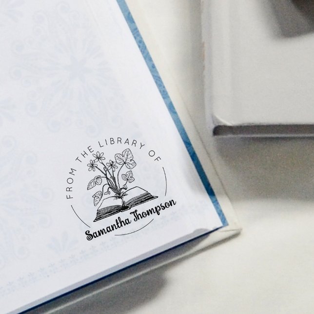 Sello De Caucho Del Libro Botánico de la Biblioteca de Brasil (Subido por el creador)