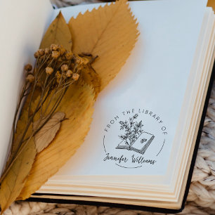 Sello De Caucho Del Libro Botánico de la Biblioteca de Brasil