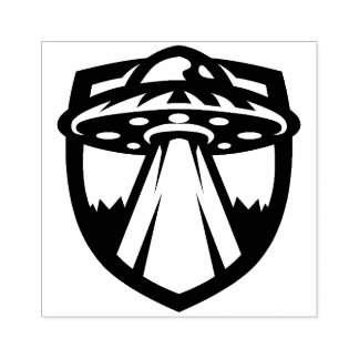 Sello de caucho del logotipo de Saucer volador de