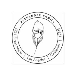 Sello de caucho del personalizado Lily dibujado a