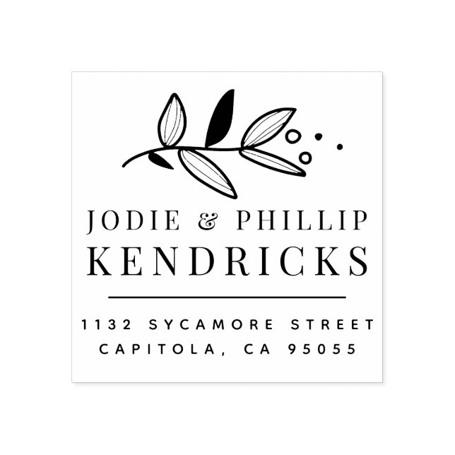 Sello De Caucho Delicada dirección de devolución de pareja casada  (Impresión)