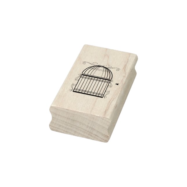 Sello De Caucho Delicada estampilla de arte en jaula desplazada (Sello)