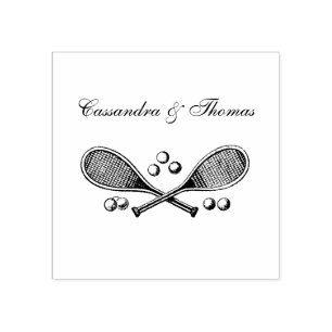 Sello De Caucho Deportes Vintage Tenis Racquet