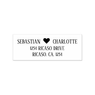 Sello De Caucho Detalle de corazón personalizado