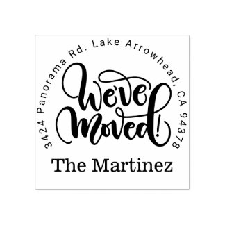 Sello De Caucho Devolver marca de dirección Hemos movido, nueva di