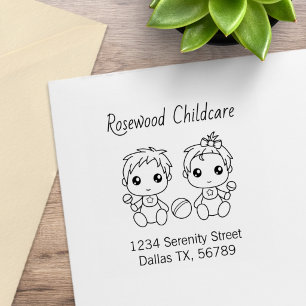Sello De Caucho Día de guardería infantil para niños y niñas Direc