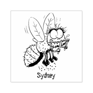 Sello De Caucho Dibujo animado de insecto tábano divertido