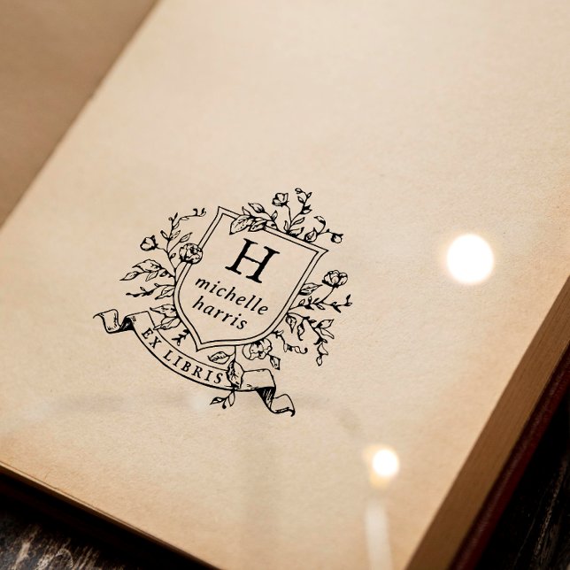 Sello De Caucho Dibujo Antiguo Monograma Ex Libris Nombre Libro (Subido por el creador)