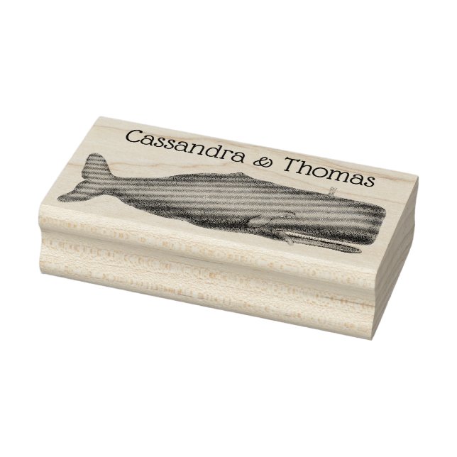 Sello De Caucho Dibujo de ballenas del siglo XIX N (Sello)