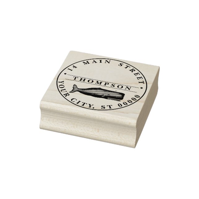 Sello De Caucho Dibujo de ballenas del siglo XIX N (Sello)