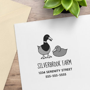 Sello De Caucho Dibujo de patos reales de dibujos animados adorabl