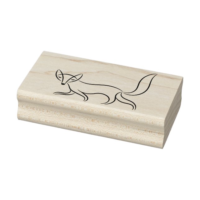 Sello De Caucho Dibujo simple de la línea Fox (Sello)