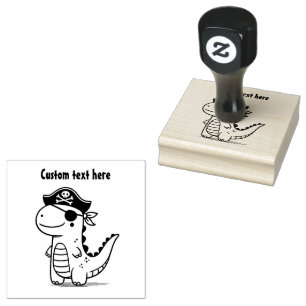 Sello De Caucho Dinosaurio pirata