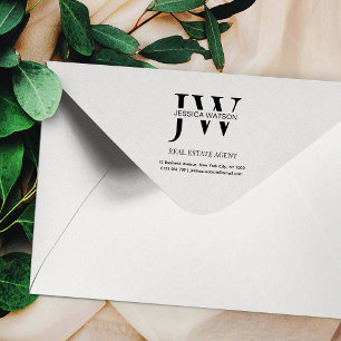 Sello De Caucho Dirección comercial Monograma Real Estate Business