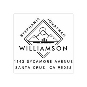 Sello De Caucho Dirección cuadrada moderna del paisaje de la