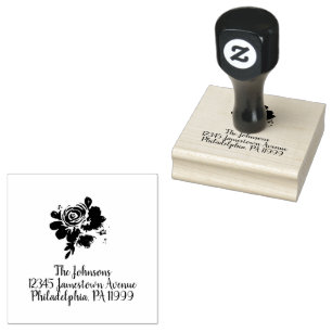 Sello De Caucho Dirección de acuarela floral Boda ducha de novia