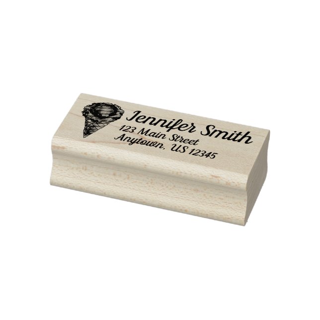 Sello De Caucho Dirección de alimentos de postre de crema de helad (Sello)