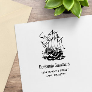 Sello De Caucho Dirección de Barco de Vela de Madera Tormenta