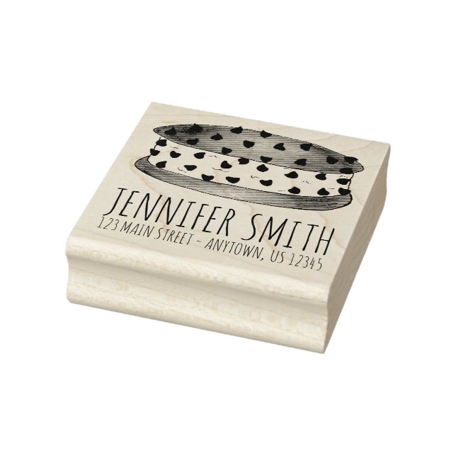 Sello De Caucho Dirección de comida de sándwich de helado de helad (Sello)