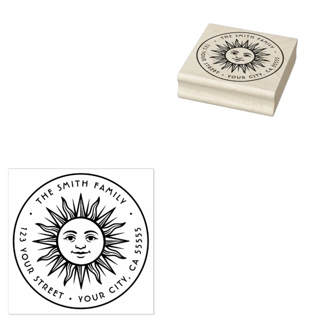 Sello De Caucho Dirección de devolución Boho sun (Sellado)