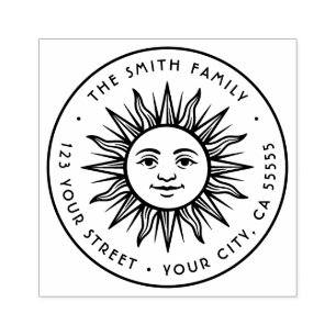 Sello De Caucho Dirección de devolución Boho sun