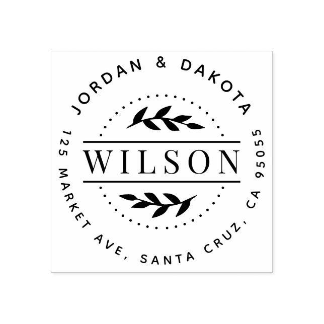 Sello De Caucho Dirección de devolución botánica de apellido de fa (Impresión)