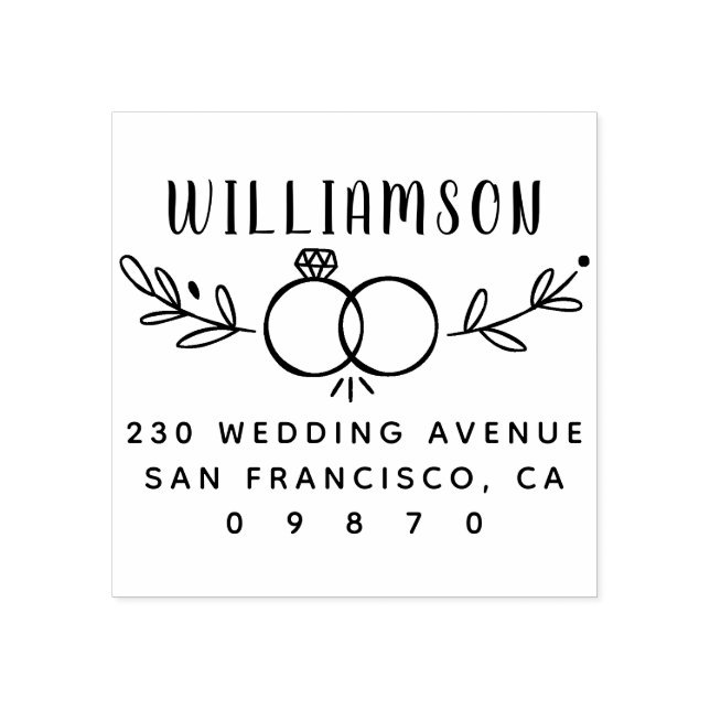 Sello De Caucho Dirección de devolución botánica moderna de los an (Impresión)