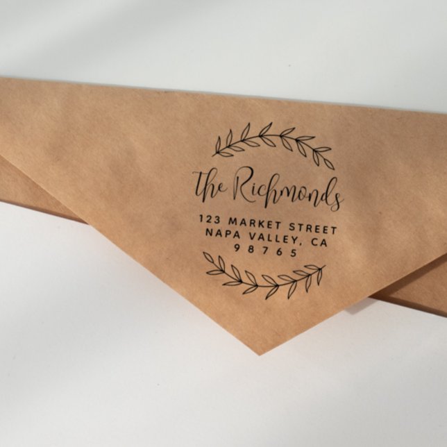 Sello De Caucho Dirección de devolución botánica Nombre de la fami (Rubber Stamp Mock-up)