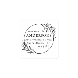 Sello De Caucho Dirección de devolución clásica de botánico enviad