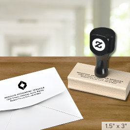 Sello De Caucho Dirección de devolución comercial del logotipo de 