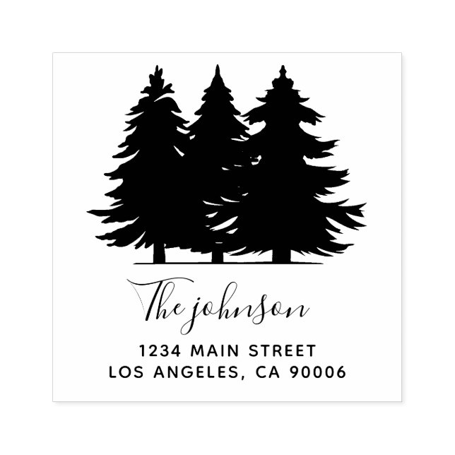 Sello De Caucho Dirección de devolución de árboles de nombre de fa (Impresión)