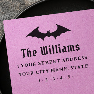 Sello De Caucho Dirección de devolución de Bat Halloween