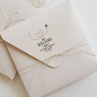 Sello De Caucho Dirección de devolución de boda de destino