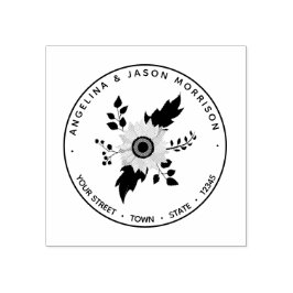 Sello De Caucho Dirección de devolución de boda de girasol