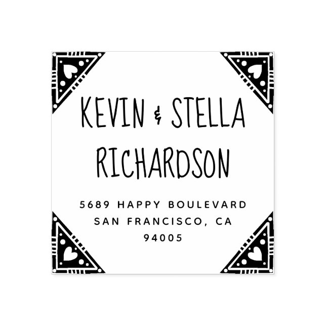 Sello De Caucho Dirección de devolución de Boda de los rincones ca (Impresión)