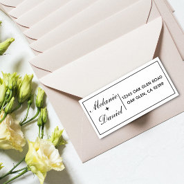 Sello De Caucho Dirección de devolución de boda simple y elegante