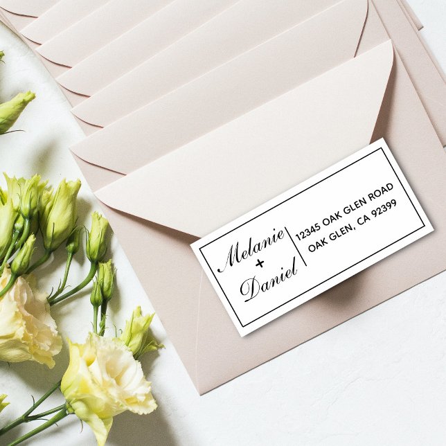 Sello De Caucho Dirección de devolución de boda simple y elegante (Subido por el creador)