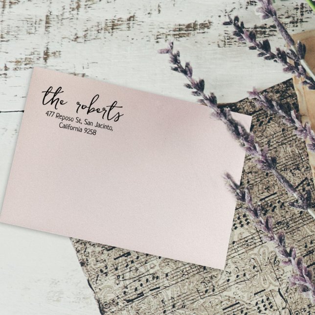 Sello De Caucho Dirección de devolución de caligrafía simple (Subido por el creador)