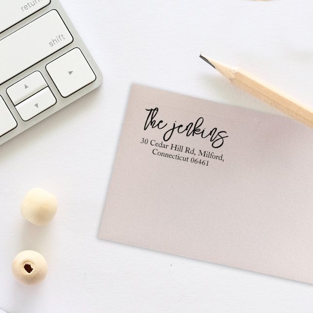 Sello De Caucho Dirección de devolución de caligrafía simple (Subido por el creador)