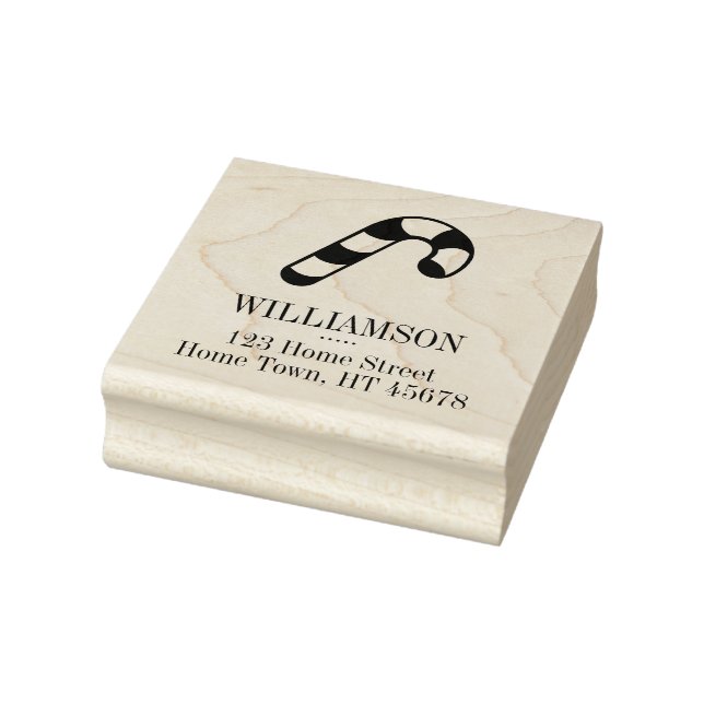 Sello De Caucho Dirección de devolución de candy de navidad (Sello)