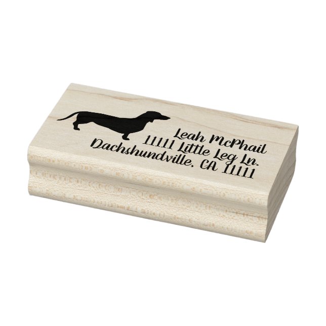 Sello De Caucho Dirección de devolución de Dachshund (Sello)