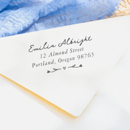 Sello De Caucho Dirección de devolución de escritura a mano de vin