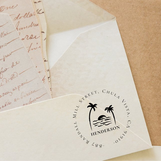 Sello De Caucho Dirección de devolución de familia costera de palm (Subido por el creador)