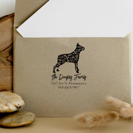 Sello De Caucho Dirección de devolución de familia de Boxer decora