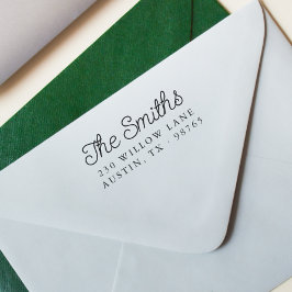 Sello De Caucho Dirección de devolución de familia de caligrafía d